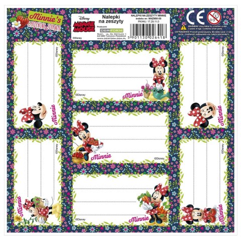 Naklejka na zeszyt Myszka Minnie [mm:] 165x165 Derform (NNZMM)
