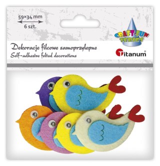 Ozdoba filcowa Craft-Fun Series ptaszki samoprzylepne Titanum (7510)