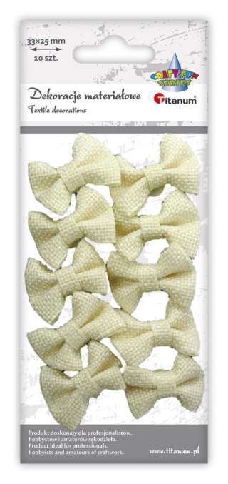 Ozdoba materiałowa Craft-Fun Series kokardki jutowe samoprzylepne Titanum (7507)