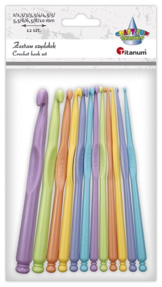 Zestaw do szydełkowania Craft-Fun Series szydełka plastikowe 12 rozmiarów Titanum (25JP0216)
