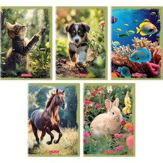 Zeszyt A5 Animals 16k. 70g gładki Herlitz (400196854)