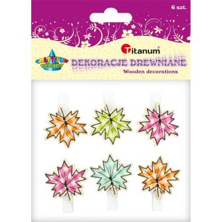 Ozdoba drewniana Craft-Fun Series klamerki liście Titanum (C311)