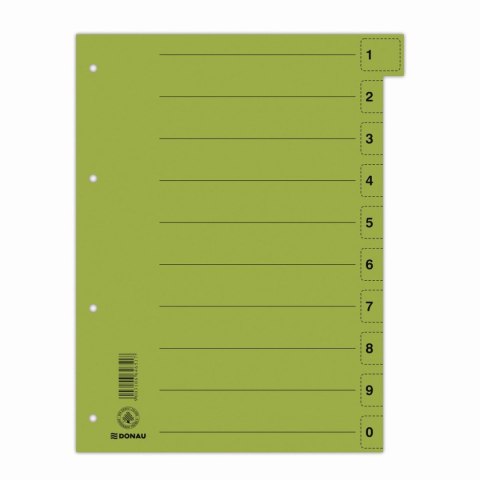 Przekładka numeryczna A4 mix kolorów 250g 100k 1-10 [mm:] 235x300 Donau (8610001S-99)