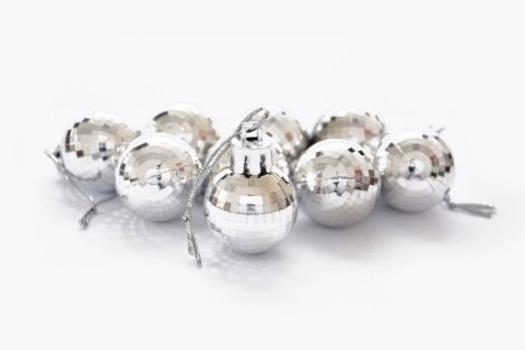 Bombki disco (9 szt.) srebrne plastik Arpex (BN6240SRE-4202)