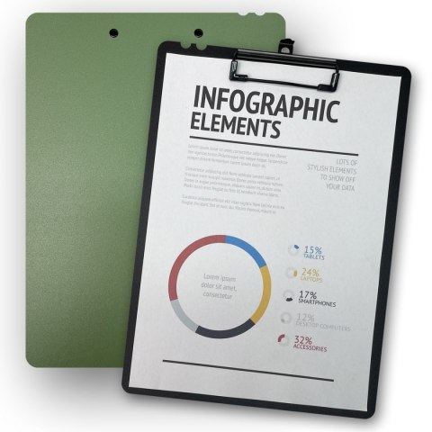 Deska z klipem (podkład do pisania) A4 MORANDI A4 z klipem zielona 5906910832661 zielona Penmate (TT8913)