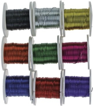 Drucik Craft-Fun Series florystyczny 9szt/0,3mmx3m kolor: mix metalizowany 300mm 3 m Titanum