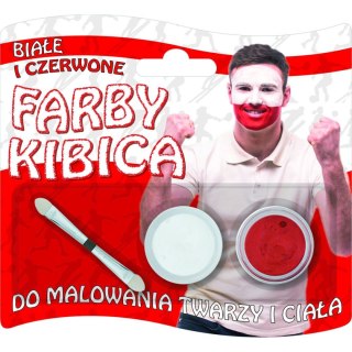 Farba do malowania twarzy dla kibica biała/czerwona 2 kolor. Titanum