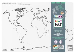 Podkład na biurko FUNNY MAT white MAPA ŚWIATA PAŃSTWA KONTYNENTY sfu11020 biały polipropylen PP [mm:] 335x480 Strigo (8681379310