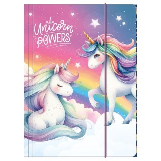 Teczka kartonowa na gumkę JEDNOROŻEC A4 mix Derform (TGA4JR16)