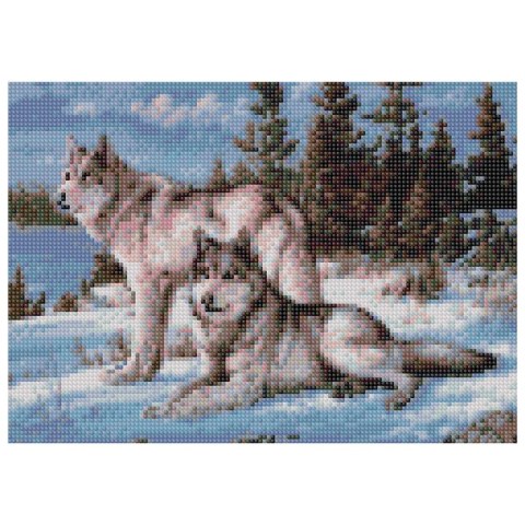 Zestaw kreatywny Diamentowa mozaika 30x40cm Wilki Flamingo Line (TSGK70871)