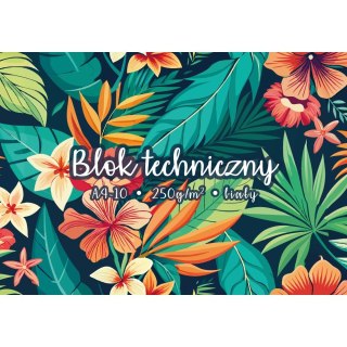 Blok techniczny A4 biały 240g 10k [mm:] 210x297 Kreska