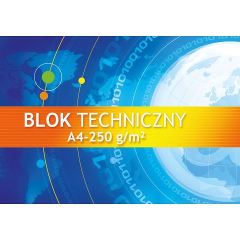 Blok techniczny A4 biały 240g 10k [mm:] 210x297 Kreska