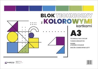 Blok techniczny kolor A3 mix 160g 10k Wektor