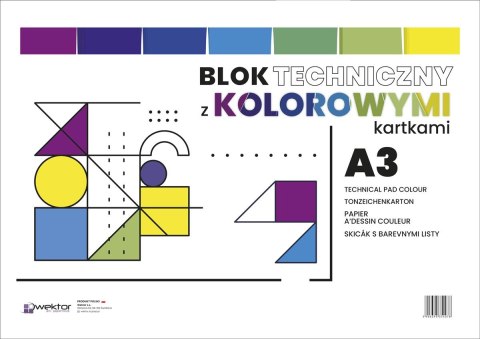 Blok techniczny kolor A3 mix 160g 10k Wektor
