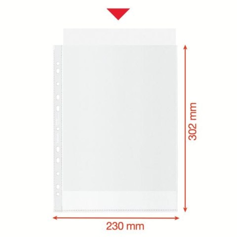 Koszulki na dokumenty Recycled groszkowa A4 kolor: bezbarwny typu U 70 mic. Esselte (627493)