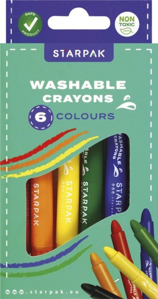 Kredki świecowe Paw Patrol zmywalne 6 kol. Starpak (518462)