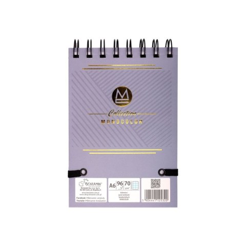 Kołozeszyt (kołonotatnik) A6 MONOCOLOR 96k. krata (nd) (5320)