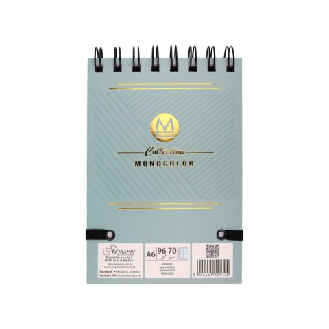 Kołozeszyt (kołonotatnik) A6 MONOCOLOR 96k. krata (nd) (5320)