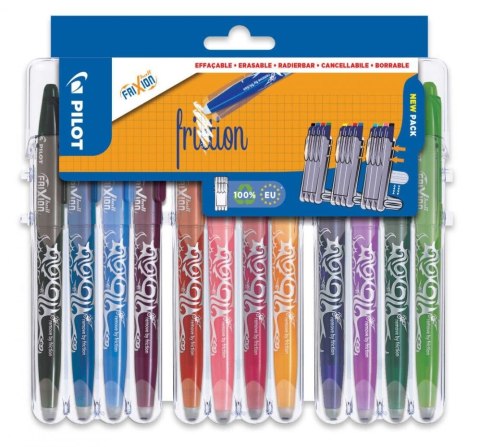 Pióro kulkowe na naboje Frixion 12szt na blistrze wkład mix 0,35mm Pilot (3131910551607)