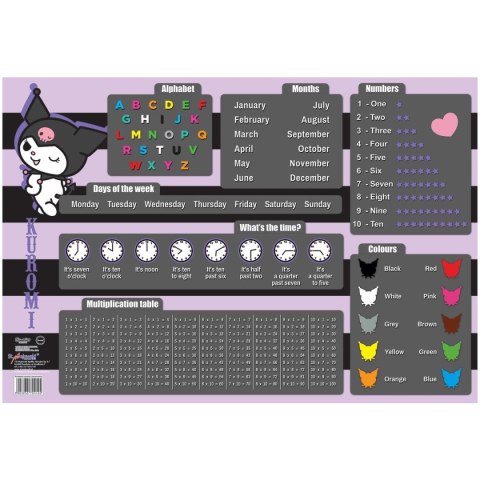 Podkład na biurko Kuromi mix płyta piśniowa pokryta okleiną PVC [mm:] 51x380 Bambino