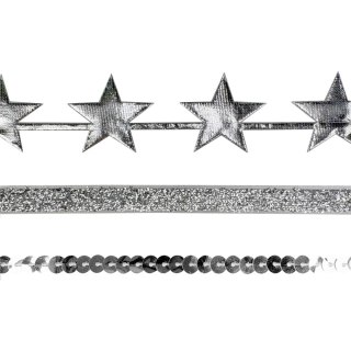 Tasiemka Satin Gold SILVER srebrna Interdruk (3x1m)