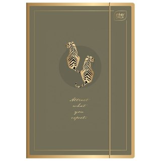Teczka kartonowa na gumkę SATIN GOLD 1 A4+ złoty 400g Interdruk