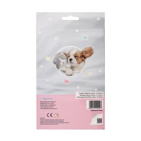 Kredki ołówkowe The sweet pets trójkątne 12 kol. Beniamin