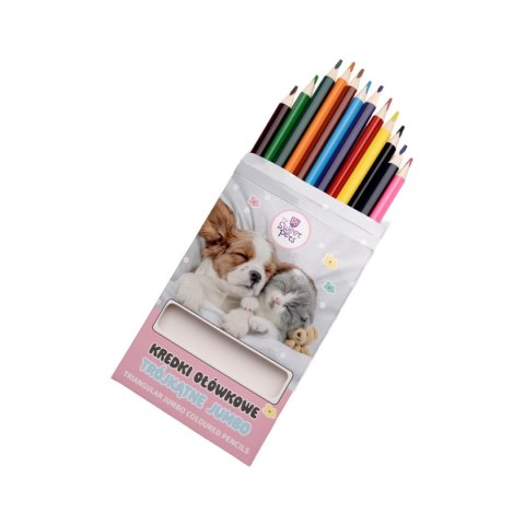 Kredki ołówkowe The sweet pets trójkątne 12 kol. Beniamin