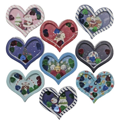 Naklejki świąteczne Craft-Fun Series Serca z widoczkami i cekinami Titanum (418647)