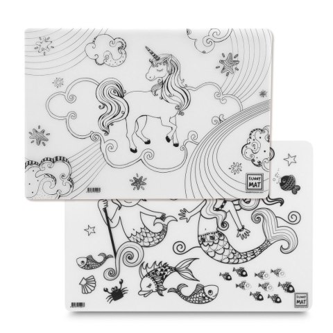 Podkład na biurko FUNNY MAT TRANSPARENT UNICORN&syreny zest.2szt sfu4146 polipropylen PP [mm:] 335x480 Strigo (8681379341462)
