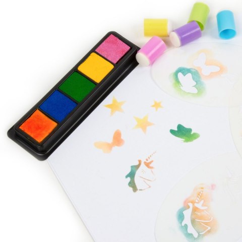 Zestaw kreatywny Kidea STEMPELKI CIENIUJĄCE Z SZABLONAMI Derform (SCSKA)