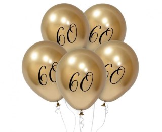 Balon gumowy Beauty&Charm cyfra 60, platynowe j. złote złoty 300mm 12cal Godan (GZ-Z605)
