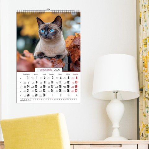 Kalendarz ścienny 16 stron wieloplanszowy A3 Press (KOTY)