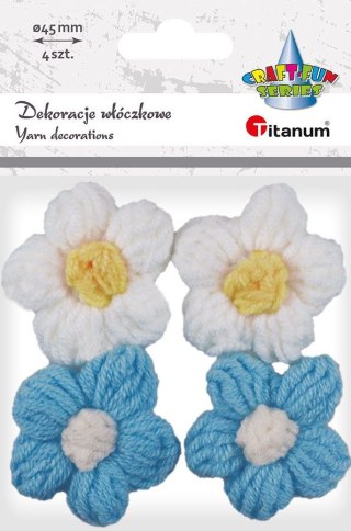 Ozdoba metalowa Craft-Fun Series kwiaty z włóczki Titanum (24BR0201-205)