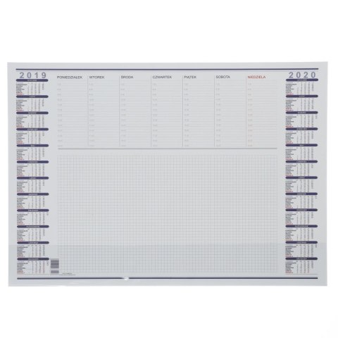 Podkład na biurko białe tło/niebieski nadruk papier Panta Plast (0300-0031-99)