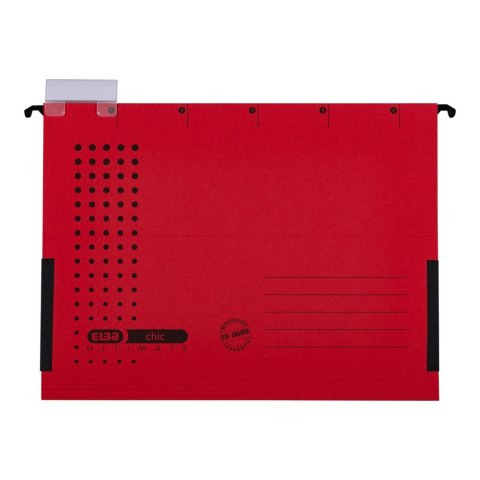 Teczka zawieszkowa A4 Chic Ultimate z płóciennymi bokami czerwony karton 230g Elba (100552105)