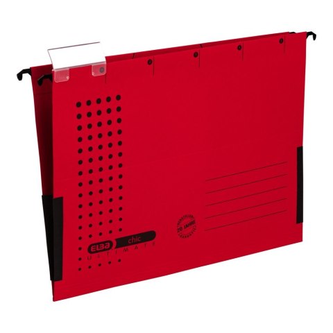 Teczka zawieszkowa A4 Chic Ultimate z płóciennymi bokami czerwony karton 230g Elba (100552105)