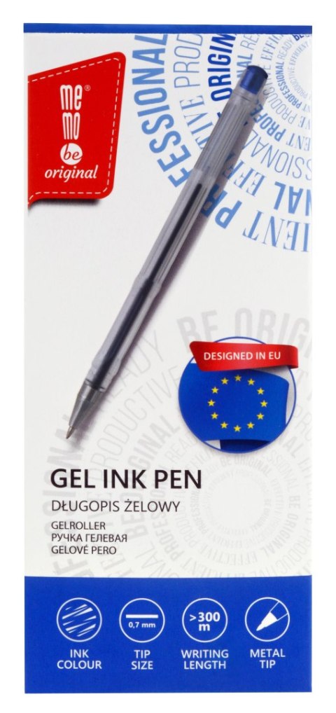 Długopis żelowy wkład niebieski 0,7mm Memobe (MD112-03)