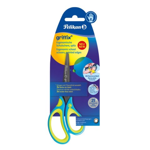 Nożyczki Griffix Neon Blue 810241 15cm Pelikan (100401654)