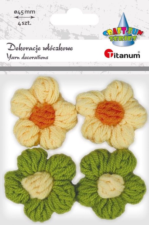 Ozdoba metalowa Craft-Fun Series kwiaty z włóczki Titanum (24BR0201-206)