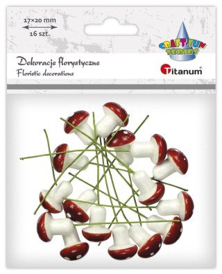 Ozdoba styropianowa Craft-Fun Series muchomor na druciku Titanum (92636)