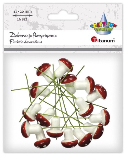 Ozdoba styropianowa Craft-Fun Series muchomor na druciku Titanum (92636)