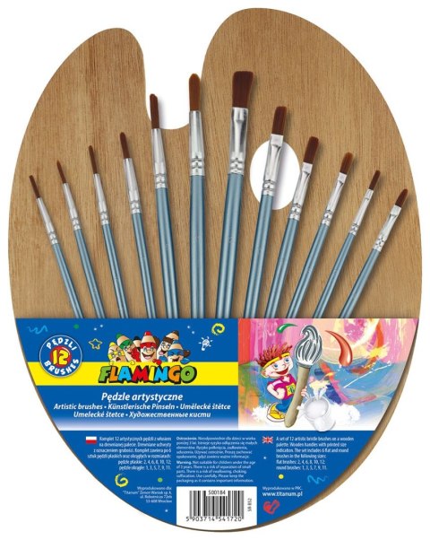 Pędzel drewniany uchwyt Flamingo (SR-B52)