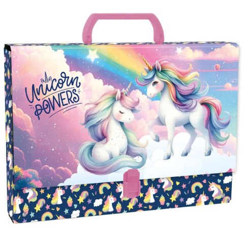 Teczka z szerokim grzbietem na klips Jednorożec A4 różne Derform (TTRJR16)