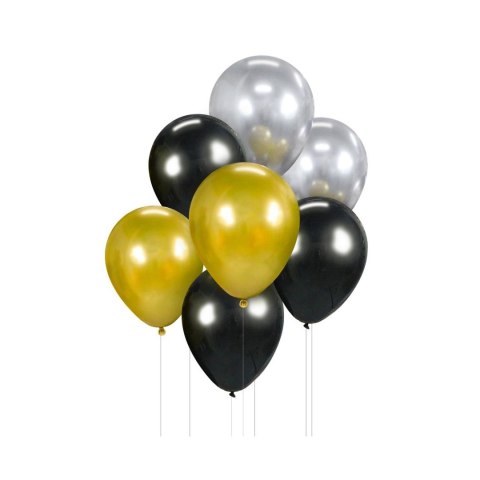 Balon gumowy Bukiet balonowy złoto-srebrno-czarny, 7 szt. miedziana 300mm 12cal Godan (BB-ZSC7)