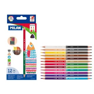 Kredki ołówkowe trójkątne Bicolor 1131 24 kol. Milan (07112312)