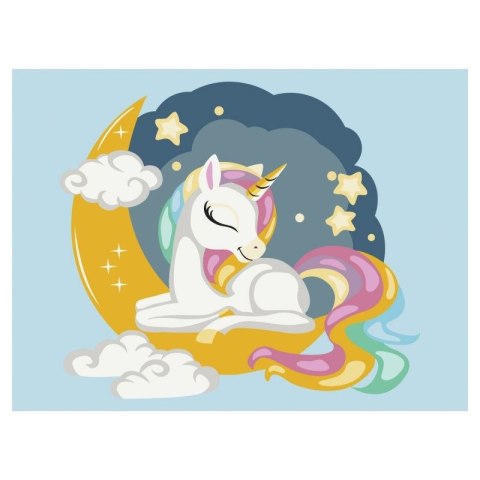 Zestaw kreatywny Malowanie Po Numerach 30x40 cm Tęczowy jednorożec Brushme (BR-KBS0105)