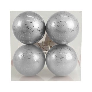 Bombki Zestaw bombek z efektem rosy (4 szt.) - srebrny Arpex (BN6439SRE-6132)