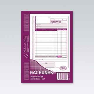 Druk samokopiujący A5 Rachunek dla zwolnionych podmiotowo z VAT 80k. Michalczyk i Prokop (233-3)