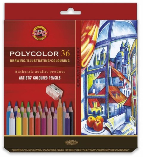 Kredki ołówkowe polycolor 36 kolorów 36 kol. Koh-I-Noor (3835)